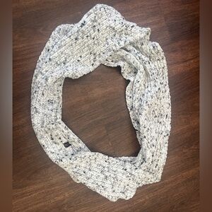 Cuddle Duds Cozy Knit Infinity Scarf - White & gray